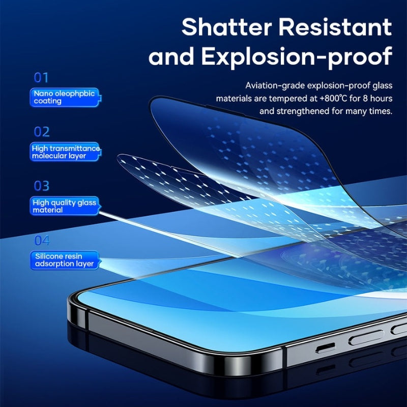 ATB DESIGN HDGlass  Full-Coverage Anti-Shock Tempered Glass Screen Protector For iP 17 Models
