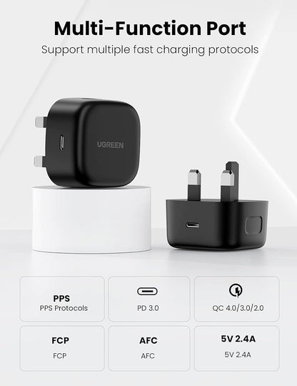 UGREEN 25W USB-C Charger Super Fast PD Charger Plug with 2M USB-C Cable - 50577