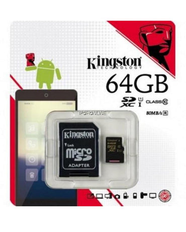 Kingston 64GB Class 10 Micro SD 80MB/s