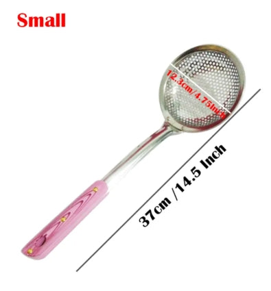 Stainless Steel Frying Spoon Large Strainer Deep Fry Oil Spoon