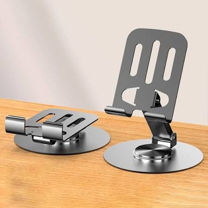 Metal Folding 360° Rotating Adjustable Desktop Mobile Phone Holder Stand