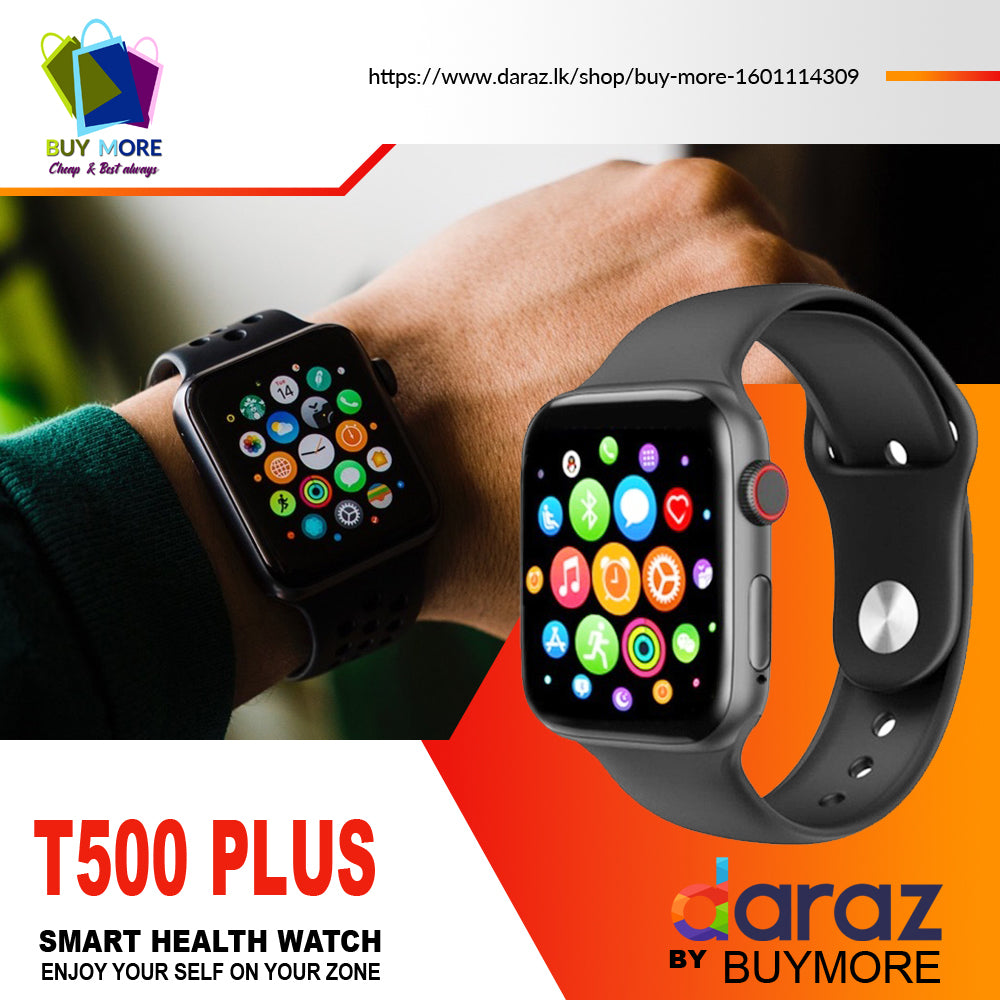 T500 PLUS Smart Watch A Grade Quality High Copy Bluetooth Call & Music Smart Watch W34 Heart Rate Monitor - Smartwatch D13, W34, X6, F8 Features for IOS & Android Watch High copy
