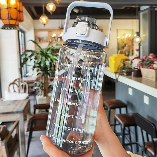 2L BPA-Free Sports Water Bottle with Straw & Handle – Large Capacity, Portable Outdoor Bottle