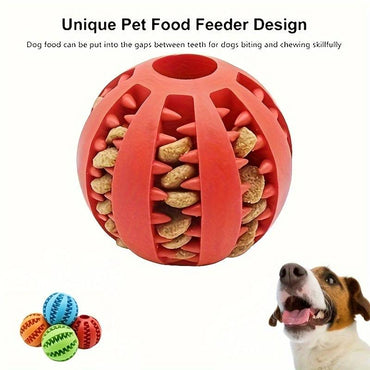 1PC Interactive Elastic Dog Ball Toy – Soft Rubber Chew, Tooth Cleaning & Treat Dispenser for Small
