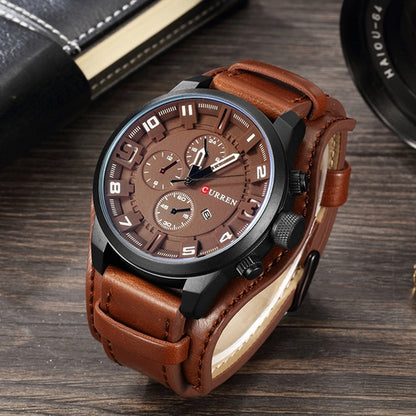 CURREN 8225 Men's Luxury Leather Strap Date Wrist Watch