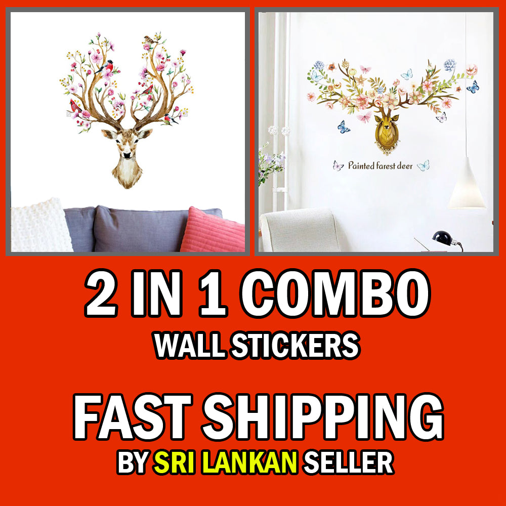 2 in1 Combo 2D Wall Sticker Wall Sticker Home Decoration animals tree bridge baby children bedroom room decor wall stickers removable kids nursery decal Mirror Dear Wall Decoration Stickers DINOSAURS