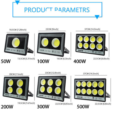 LED Floodlight 50W 100W 200W 400W 500W AC165-265V Spotlight IP66 Waterproof Lamp Led Outdoor Flood