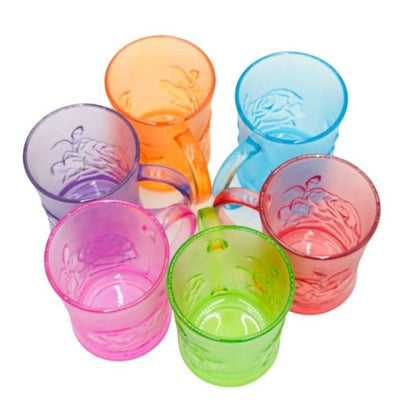 6Pcs Rainbow Glass Mug Set, Multicolour Tea Cup Set