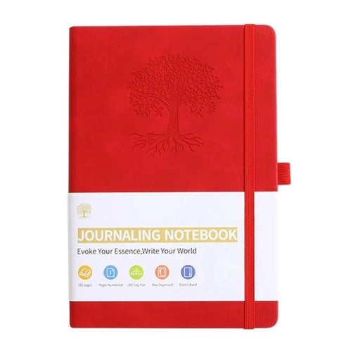 Elastic Strap Journal Notebook Office Work Planner Faux Leather Solid Color Business Notebook