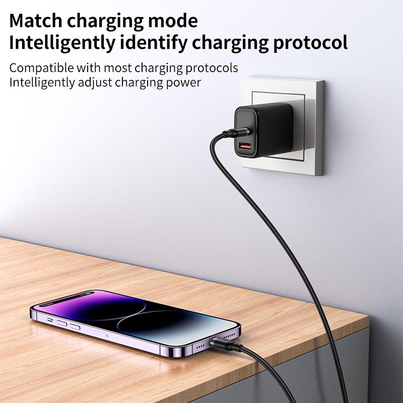 Yesido 27W Type-C to Lightning 8 Pin Aluminum Alloy Data Cable,