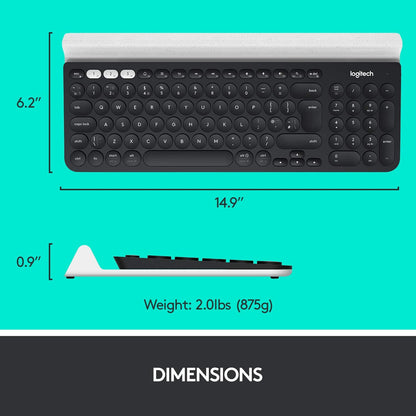 Logitech K780 Multi-Device Wireless Keyboard for Computer, Phone and Tablet – FLOW Cross-Computer Control Compatible – Speckles