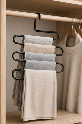 5 Layers Stainless Steel Clothes Hangers Space Saving Cupboard Hangers (1Ps /2Pcs)
