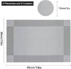 Table Place Mat Simple Silver Grey 44.5X30cm