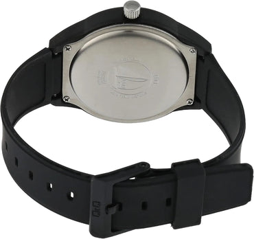 Q&Q Watch for Women, Quartz Movement, Analog Display, Black Plastic Strap-VR28J002Y