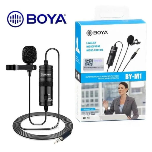 BOYA by-M1 Lavalier Condenser Microphone, 3.5Mm Jack, 6M Cable for Vlogging & YouTube Recording