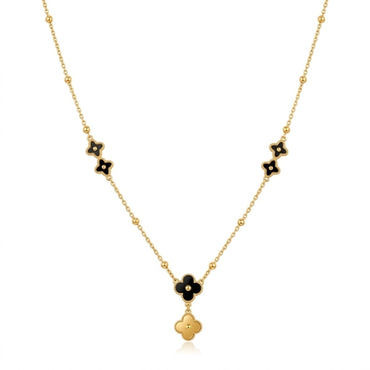 Aura Premium Non-Tarnish Golden Clover Necklace