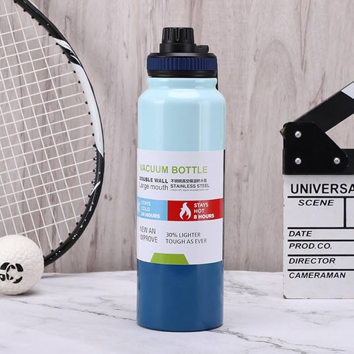 Double Wall Insulated Stainless Steel Fitness Sports Bottle 1000Ml (Random Colours)