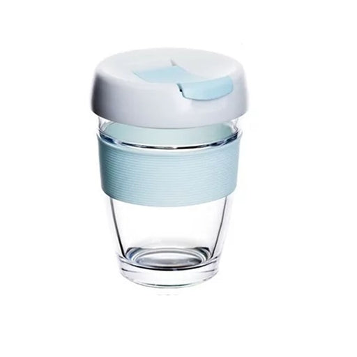 350Ml Tempered Glass Reusable Travel Mug Coffee Cups with Lid Non Slip Sleeve for Hot Coffee