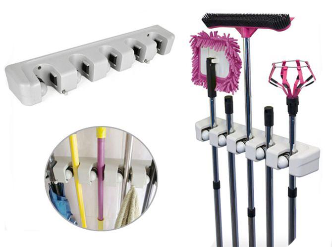 Wall Mounted Broom Storage Holder Five-Position