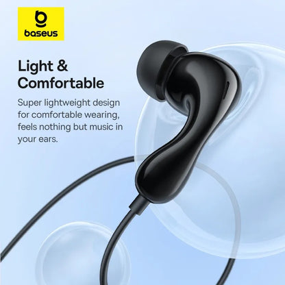 Baseus Wired Earphone Encok CZ20 Type-C Earphone For Iphone Samsung Pixel Huawei & More
