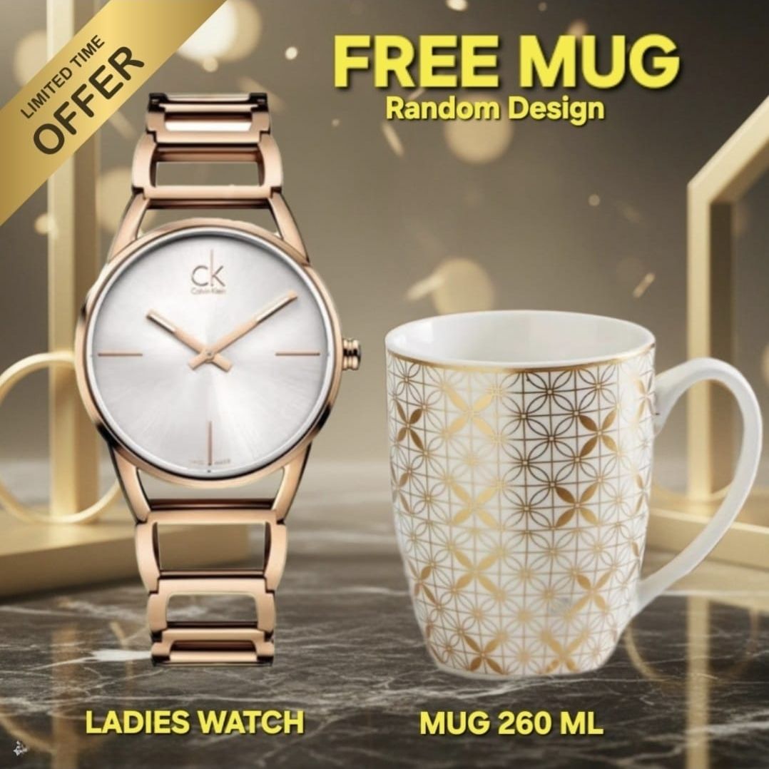 CK Ladies Watch Stainless Steel Quartz Analog Business Casual Wristwatch for Women