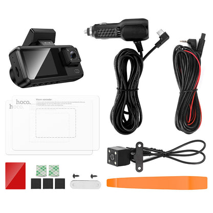 HOCO DV15 2inch Screen Display Three-way Driving Recorder Car Dash Camera 720P 30fPs