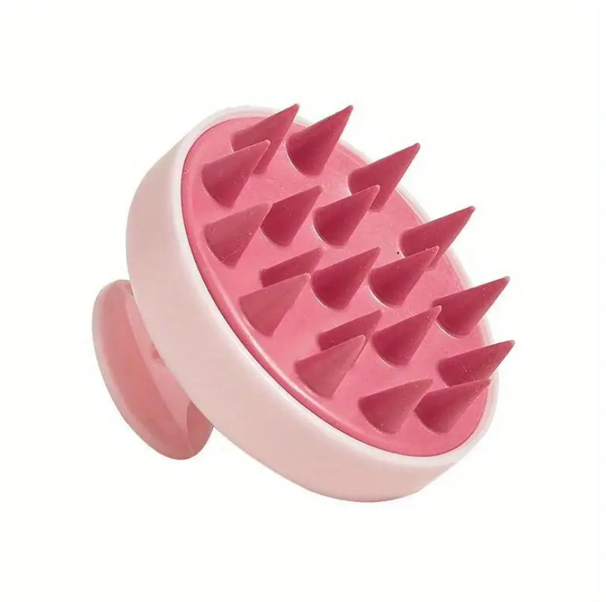 Silicone Scalp Massager Shampoo Brush | Handheld Exfoliator & Hair Scrubber (Wet & Dry)