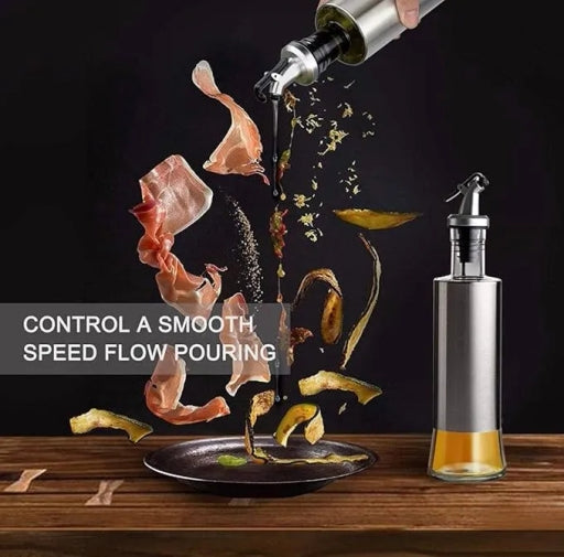 Oil Dispenser Bottle with Stainless Steel Cover for Clean and Controlled Pouring
