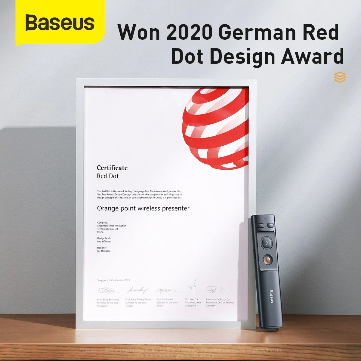 Baseus Orange Dot Wireless Presenter (Red Laser)