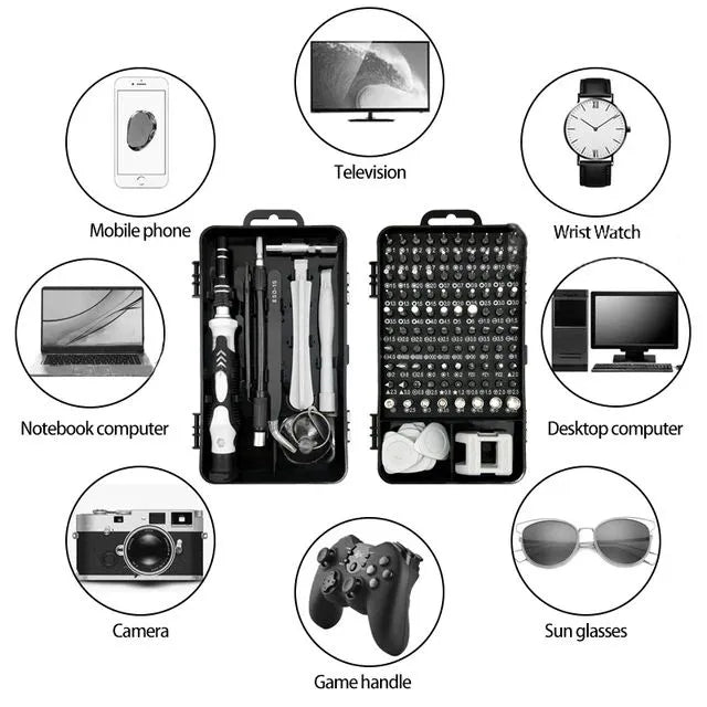 115-In-1 Precision Screwdriver Set | Magnetic Electronics Repair Kit for PC, Phone & Watch