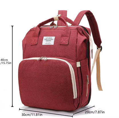 2 In 1 Baby Bag Organizer Diaper Bag Mommy Mummy Maternity Backpack, Portable Foldable