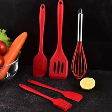 Silicone Set 5Pcs Spoon Set Kitchenware Cutlery