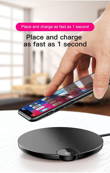 100% Genuine Baseus 15W Wireless Charging Pad Stylish Ultra Slim Qi Wireless Charger Black