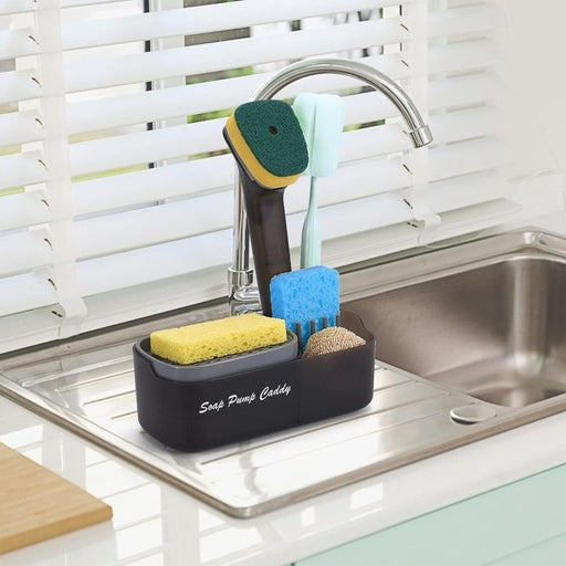 3 In 1 Kitchen Sink Caddy Set, Multifunctional Kitchen Dish Soap Dispenser