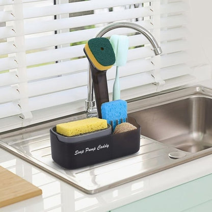 3 In 1 Kitchen Sink Caddy Set, Multifunctional Kitchen Dish Soap Dispenser