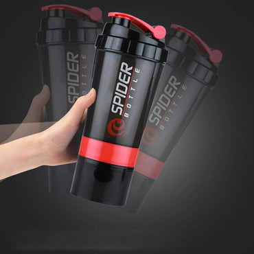 Spider Protein Shaker | Gym Shaker 550Ml with 2 Storage Extra Compartment for Gym