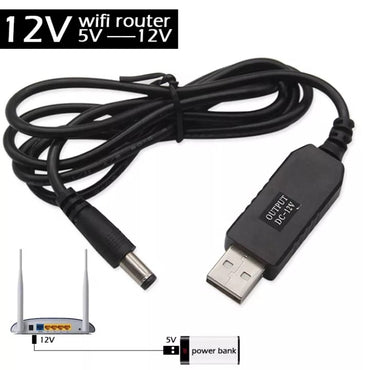 WiFI ROUTER to Powerbank Cable Converter USB 5V to 12V USB Connector Router Modem Adaptor