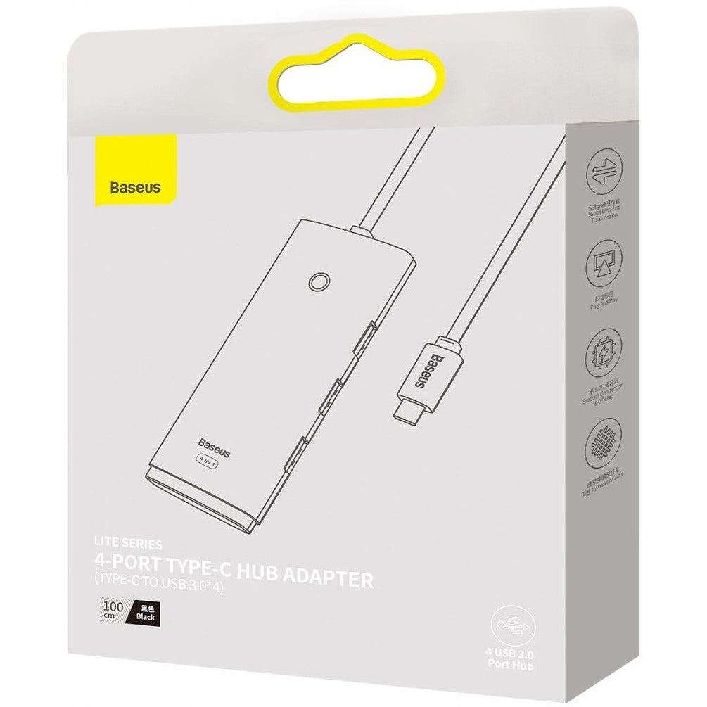 Baseus Airjoy Lite Series HUB adapter USB Type C - 4x USB 3.0 cable 100cm