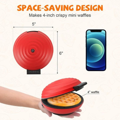 Mini Waffle Maker Machine, 4 Inches Portable Small