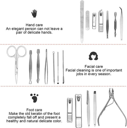 Nail Clipper Set - Manicure Pedicure Kit - Stainless Steel Beauty Tool Kit
