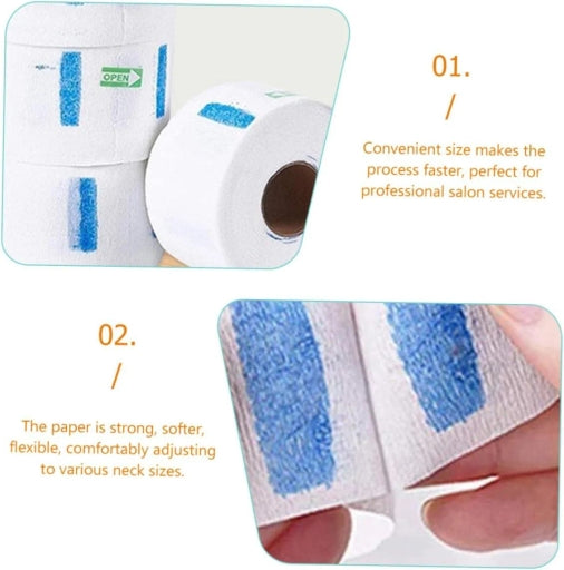 Neck Tape Disposable Barber Neck Paper Strips Roll 5 Pcs