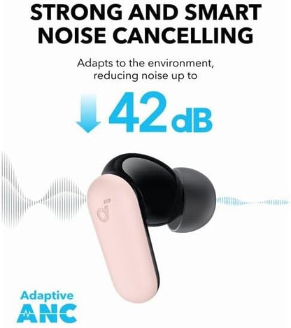 Anker Soundcore R50i NC Noise Cancelling Earbuds, Strong and Smart ANC , Powerful Bass, Up to 45H Playtime, 2-in-1 Case and Phone Stand, IP54, Wireless Earbuds, Bluetooth 5.4, App Control