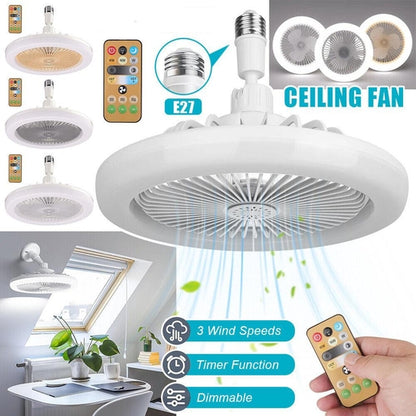 Ceiling Fan with Lighting LED Light Adjustable Wind Speed Remote Control Bedroom 5 Blades