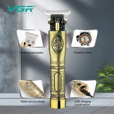 VGR V-081 Professional Rechargeable cordless Hair Clipper with Stainless steel Blades