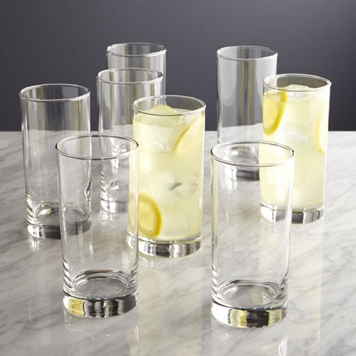 6 Pcs-Red Cherry Slim and Tall Cocktail Glasses Drinking Water Glasses Tumbler (Plain Design)-285ML