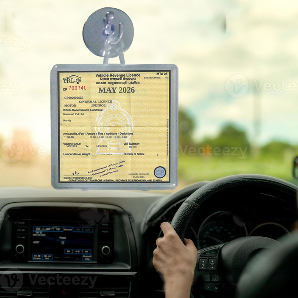 Vehicle Revenue License Holder with Suction Pad