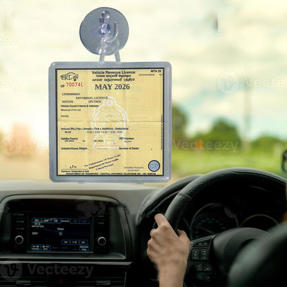 Vehicle Revenue License Holder with Suction Pad