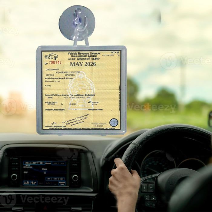 Vehicle Revenue License Holder with Suction Pad