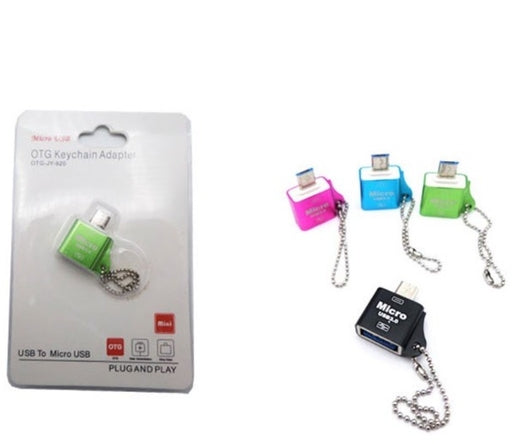 Micro USB OTG Adapter with Built-in Keychain for Easy USB Device Connection on the Go