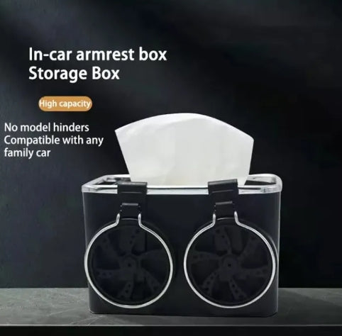 Amazon Hot Universal Car Tissue Storage Box Car Seat Organizer with Cup Holder